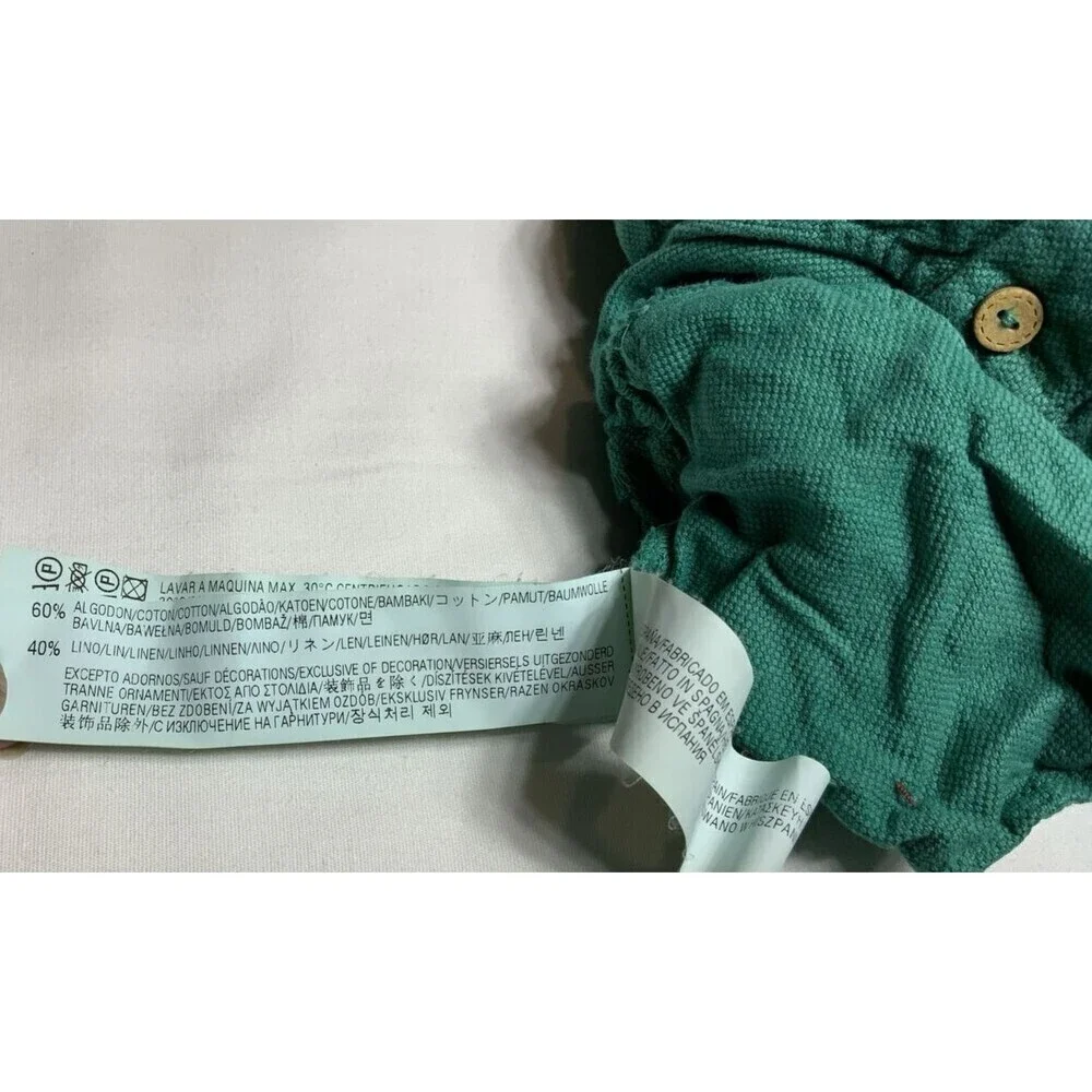 Zara Kids Romper Infant 1pc Cotton Linen Blend Green Size 18-24 Months
